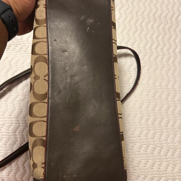 Coach Brown and Tan Signature Tote - Picture 3 of 4